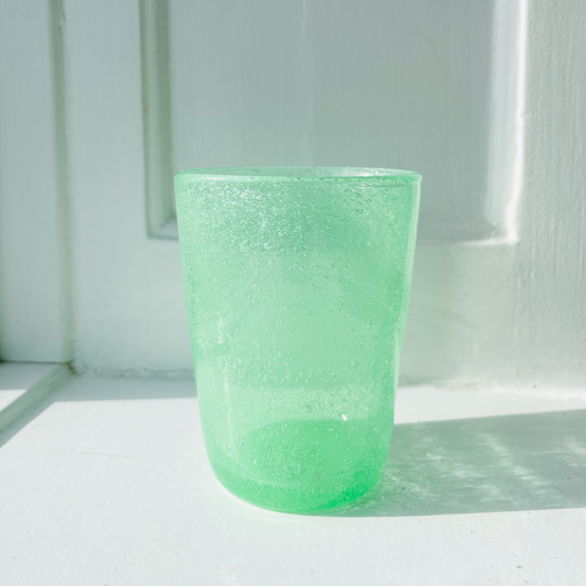 Mundblæst Bubble glas ~ jade