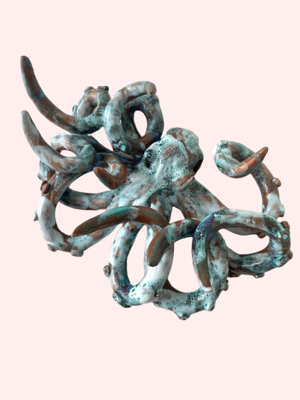 Håndlavet unika blæksprutte no. 8 〰️ vægophæng