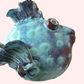Håndlavet pindsvinfisk no. 10 〰️ vægophæng