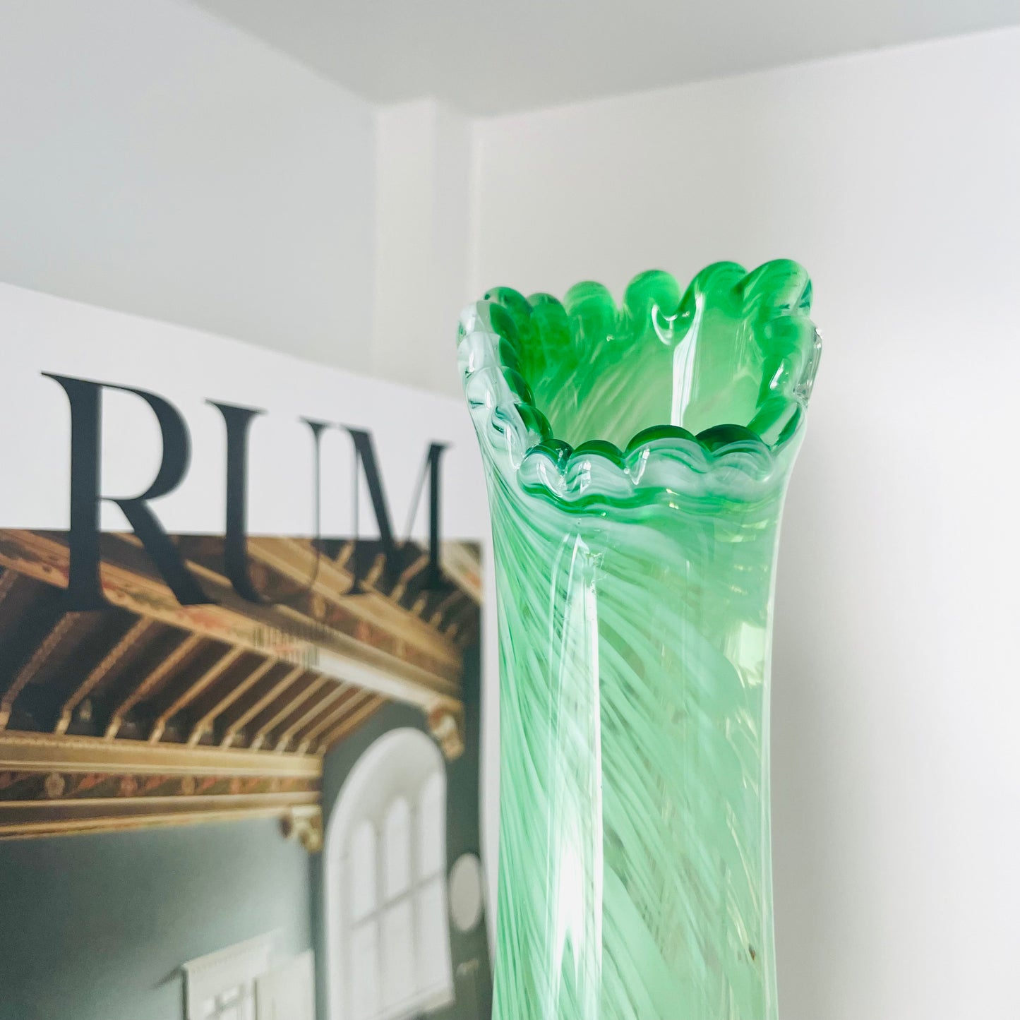 Mundblæst grøn Murano vase