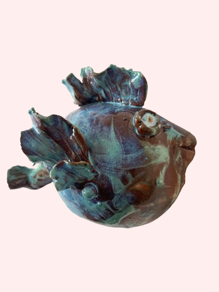 Håndlavet pindsvinfisk no. 11 〰️ vægophæng