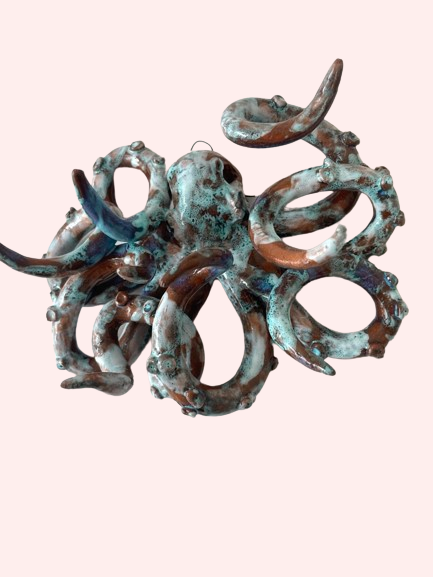 Håndlavet unika blæksprutte no. 10 〰️ vægophæng