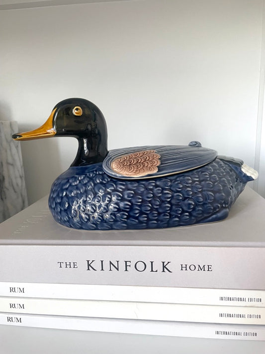French vintage duck pot