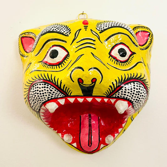 Original Bengal tiger mask from India | Yellow
