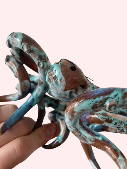 Håndlavet unika blæksprutte no. 10 〰️ vægophæng