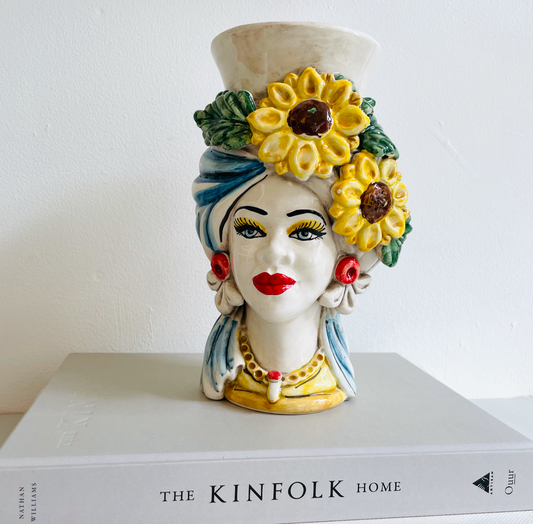 Donna Flora Rosa | Sicilian head vase