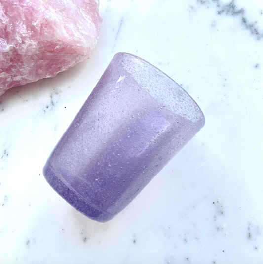 Mouth blown Bubble glass ~ Purple