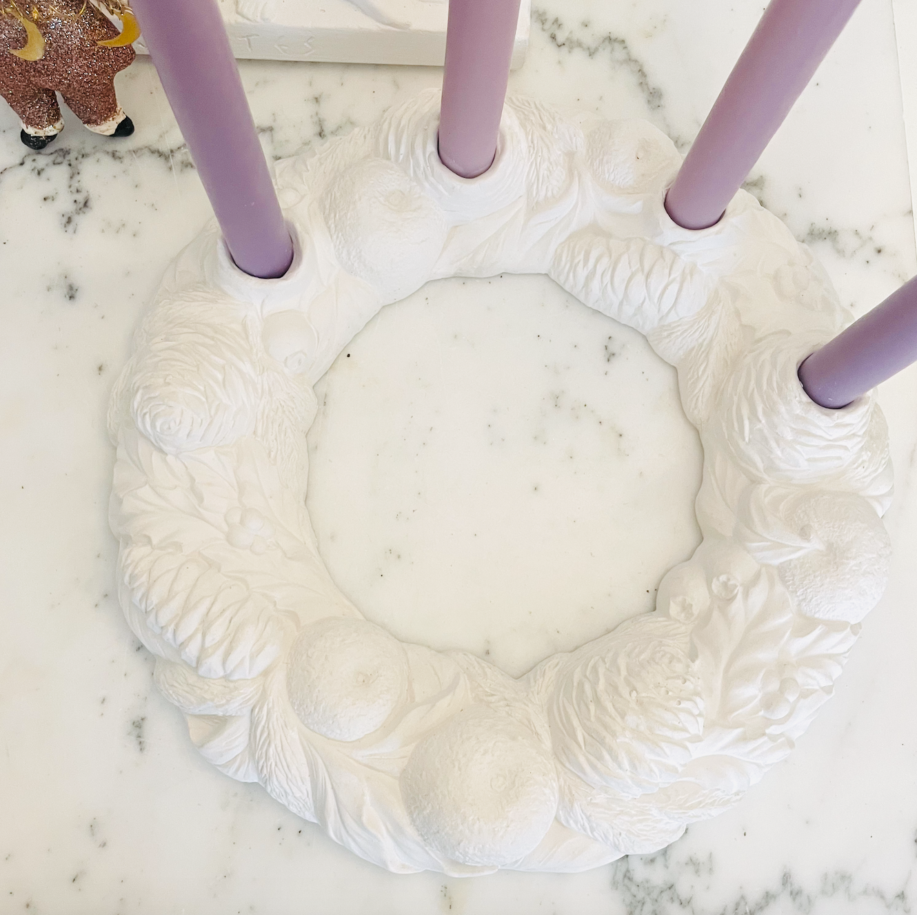 CANDLE STAND MOLDED IN PLASTER 