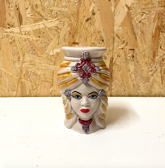 Mini Donna Yellow | Sicilian head vase