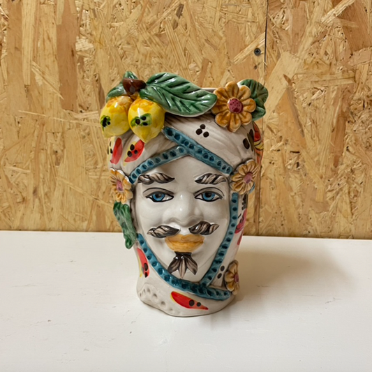 Uomo Flora Orange | Sicilian head vase
