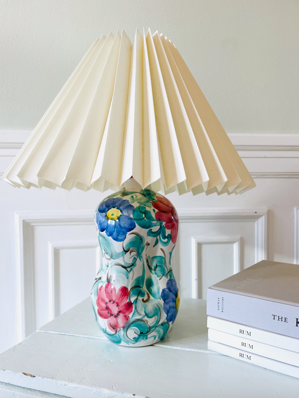 Blomstret Vintage Lampe