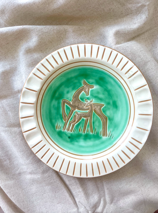 Hand painted bowl with deer