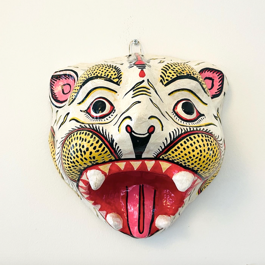 Original Bengal tiger mask from India | White