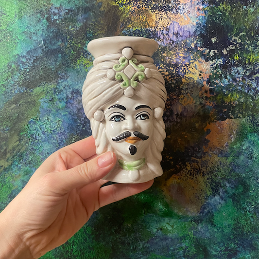 Mini Sultan White | Sicilian head vase