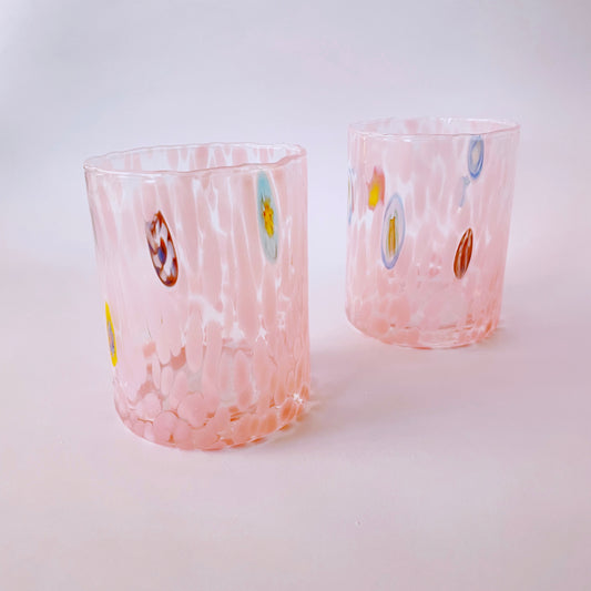 Murano glass flat ~ pink