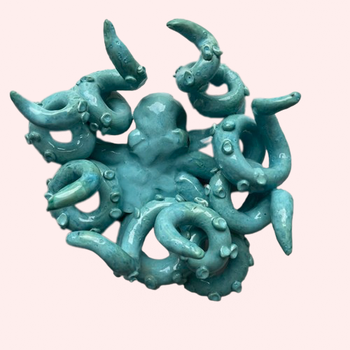 Handmade Turquoise Octopus ~ Wall Hanging