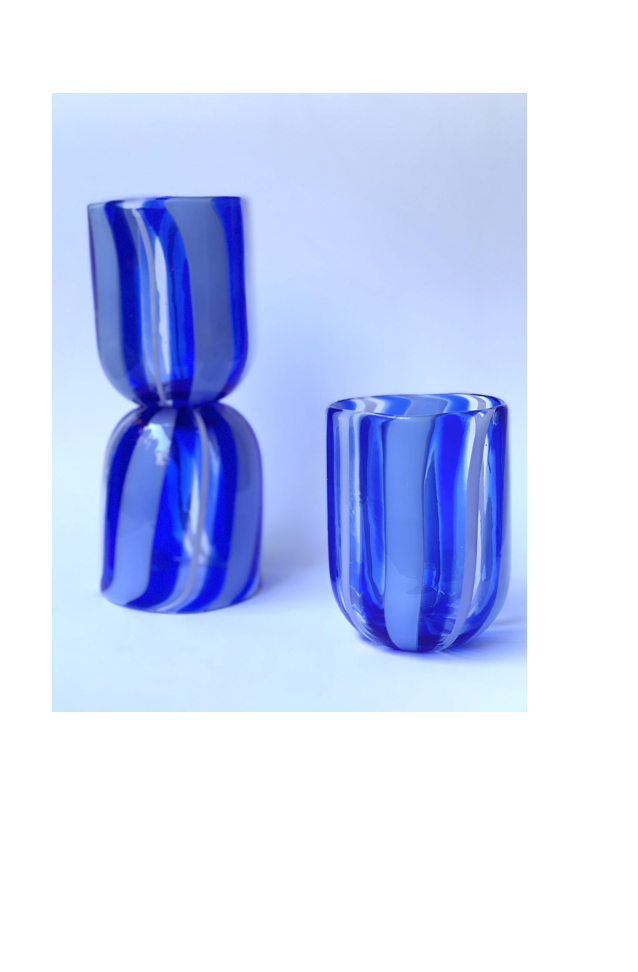 Murano glas striber ~ Blå