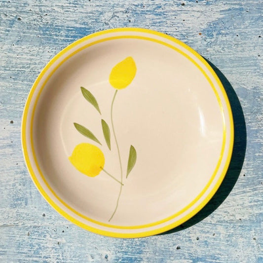 Hand painted lunch plates ~ Yellow flower
