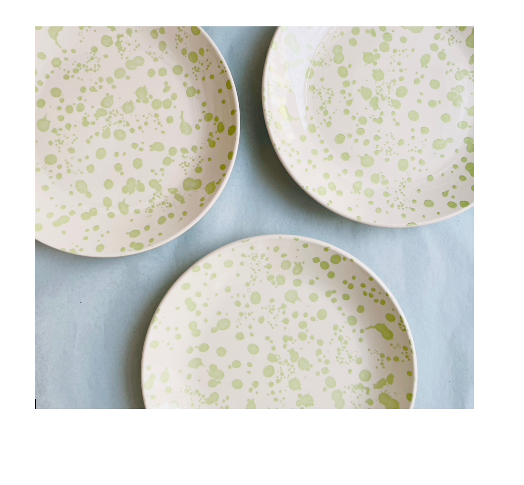 Splatter lunch plates ~ Green