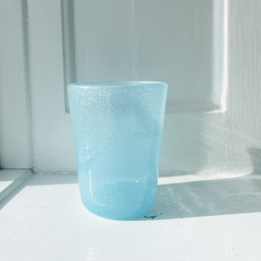 Mundblæst Bubble glas ~ lyseblå
