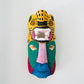 Håndskåret mexikansk maske ~ Farverig Jaguar