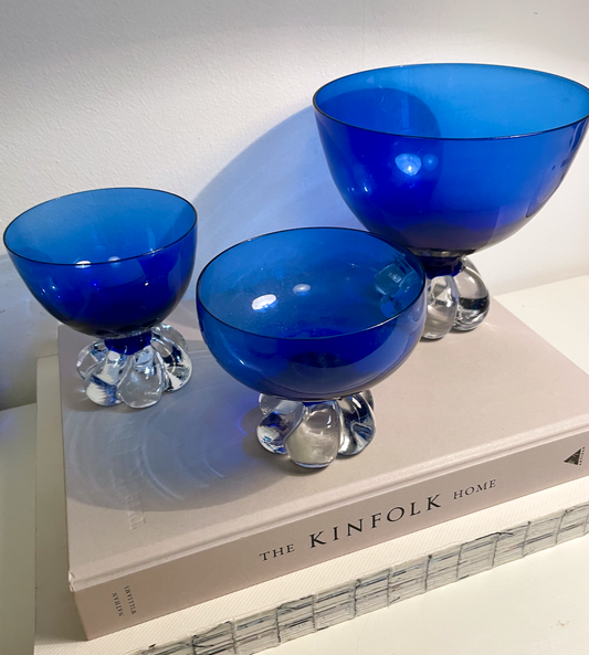 Large French vintage bowl // Blue
