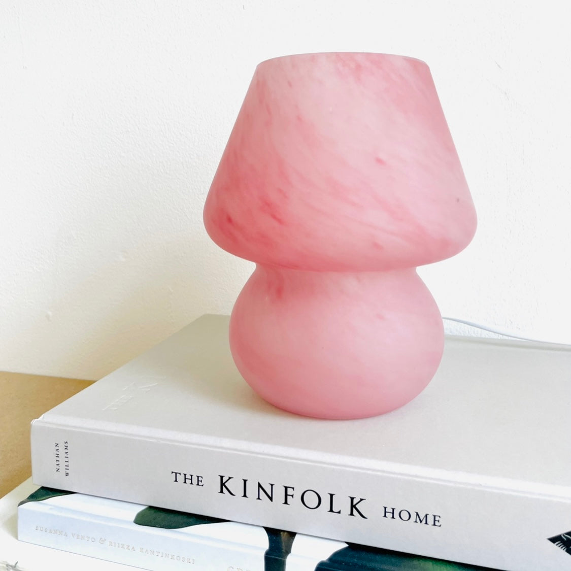 Mini lyserød mushroom lampe